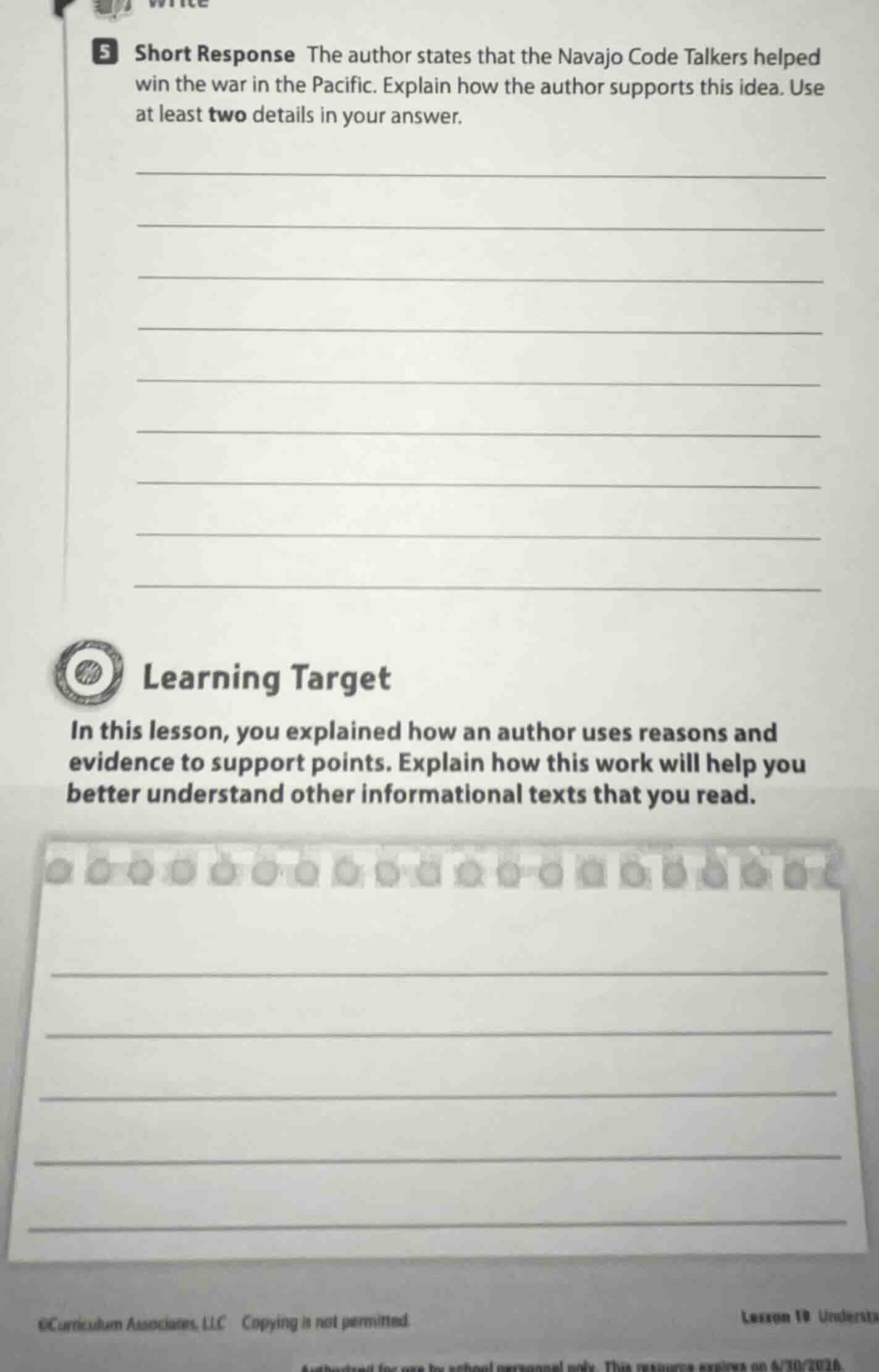 5 short response the author states that the navajo code talkers helped …