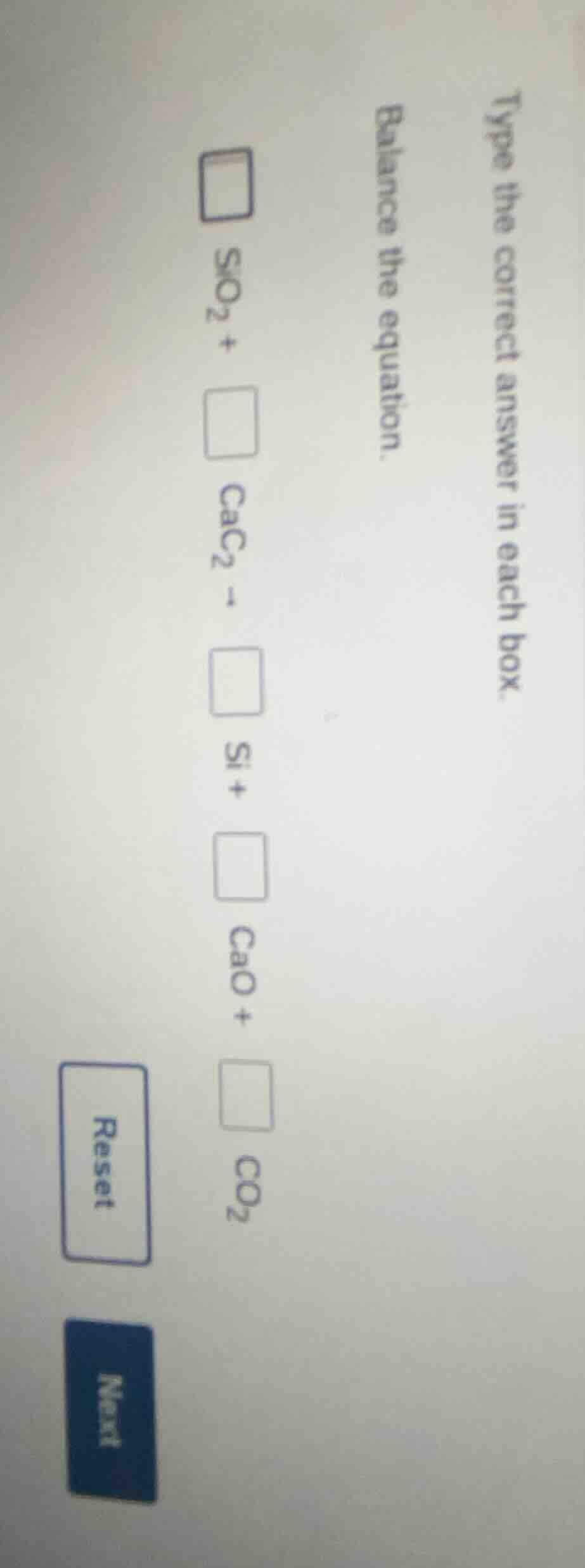 type the correct answer in each box. balance the equation. \\(\\square\…