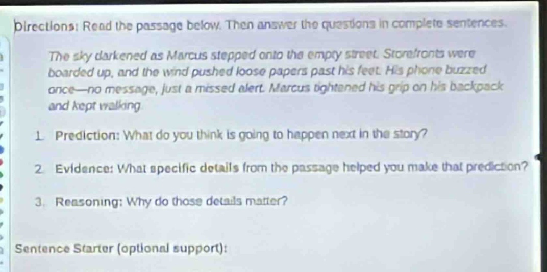 directions: read the passage below. then answer the questions in comple…