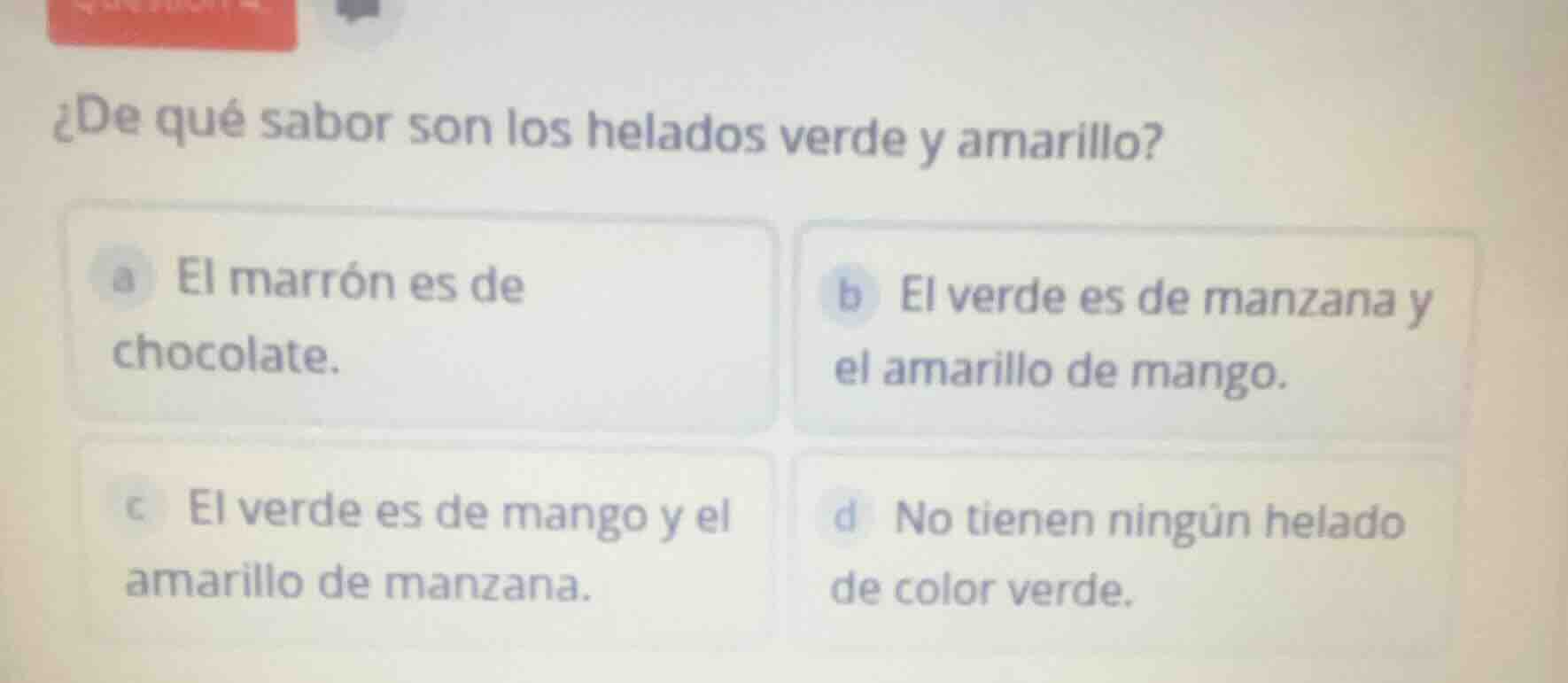 ¿de qué sabor son los helados verde y amarillo? a el marrón es de choco…