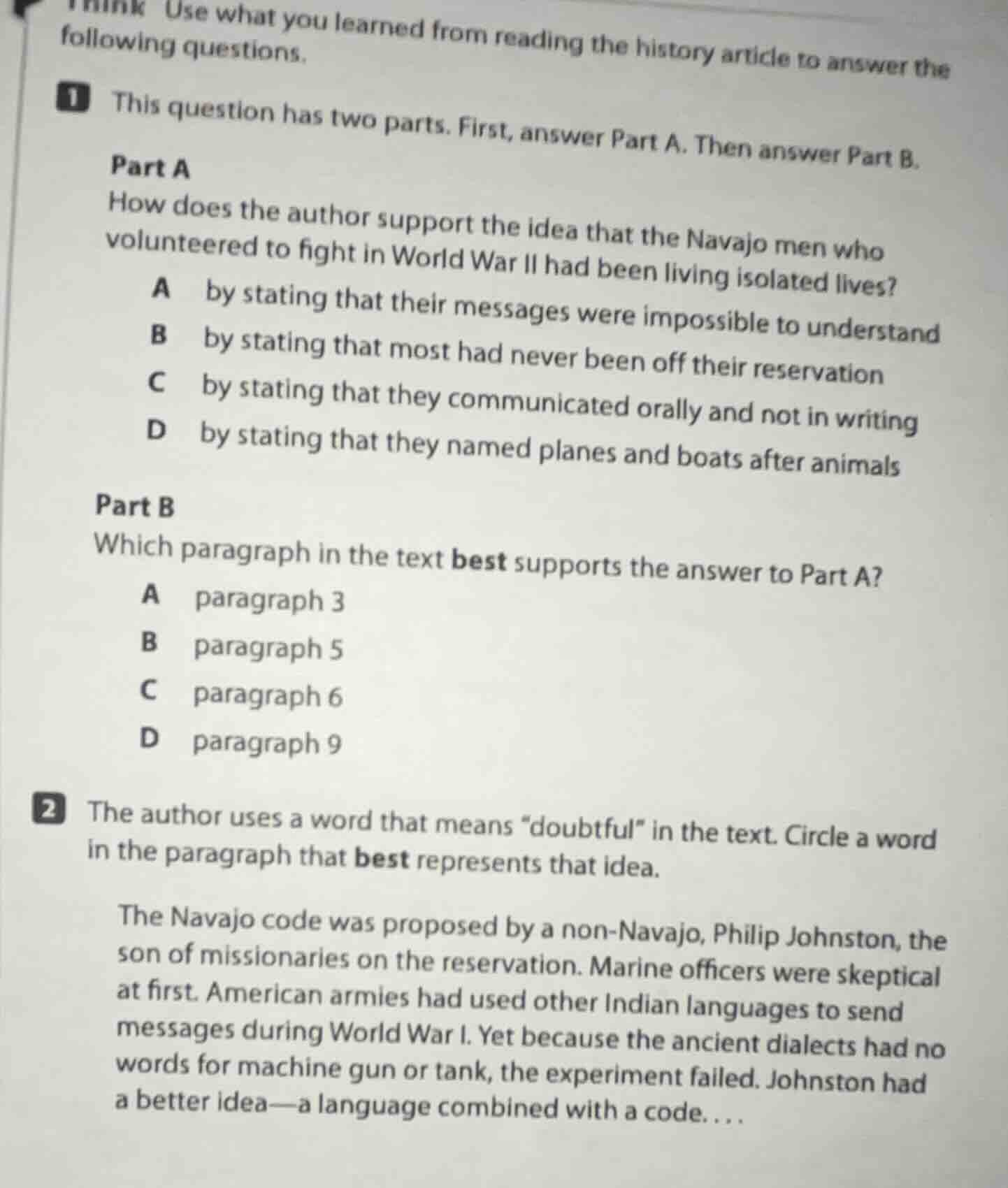 think use what you learned from reading the history article to answer t…