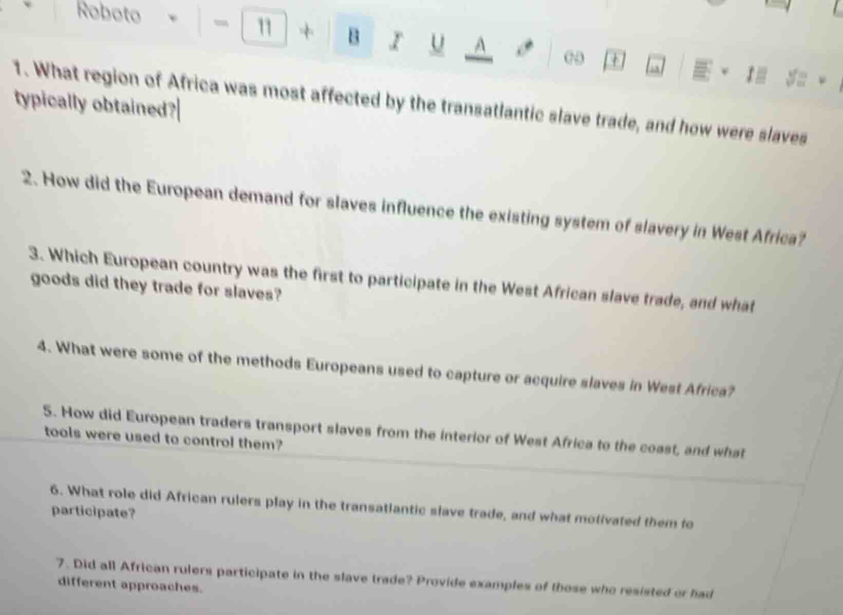 1. what region of africa was most affected by the transatlantic slave t…