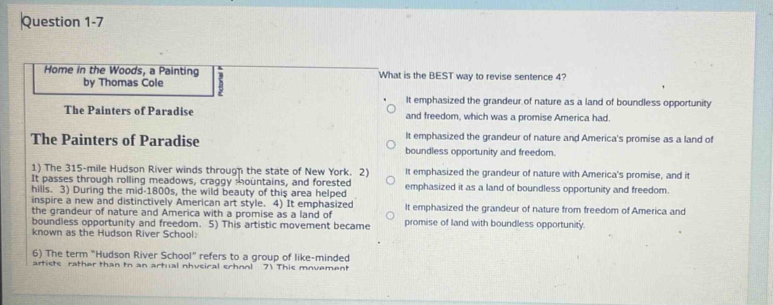 question 1-7 home in the woods, a painting by thomas cole the painters …