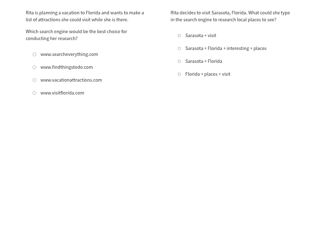 rita is planning a vacation to florida and wants to make a list of attr…