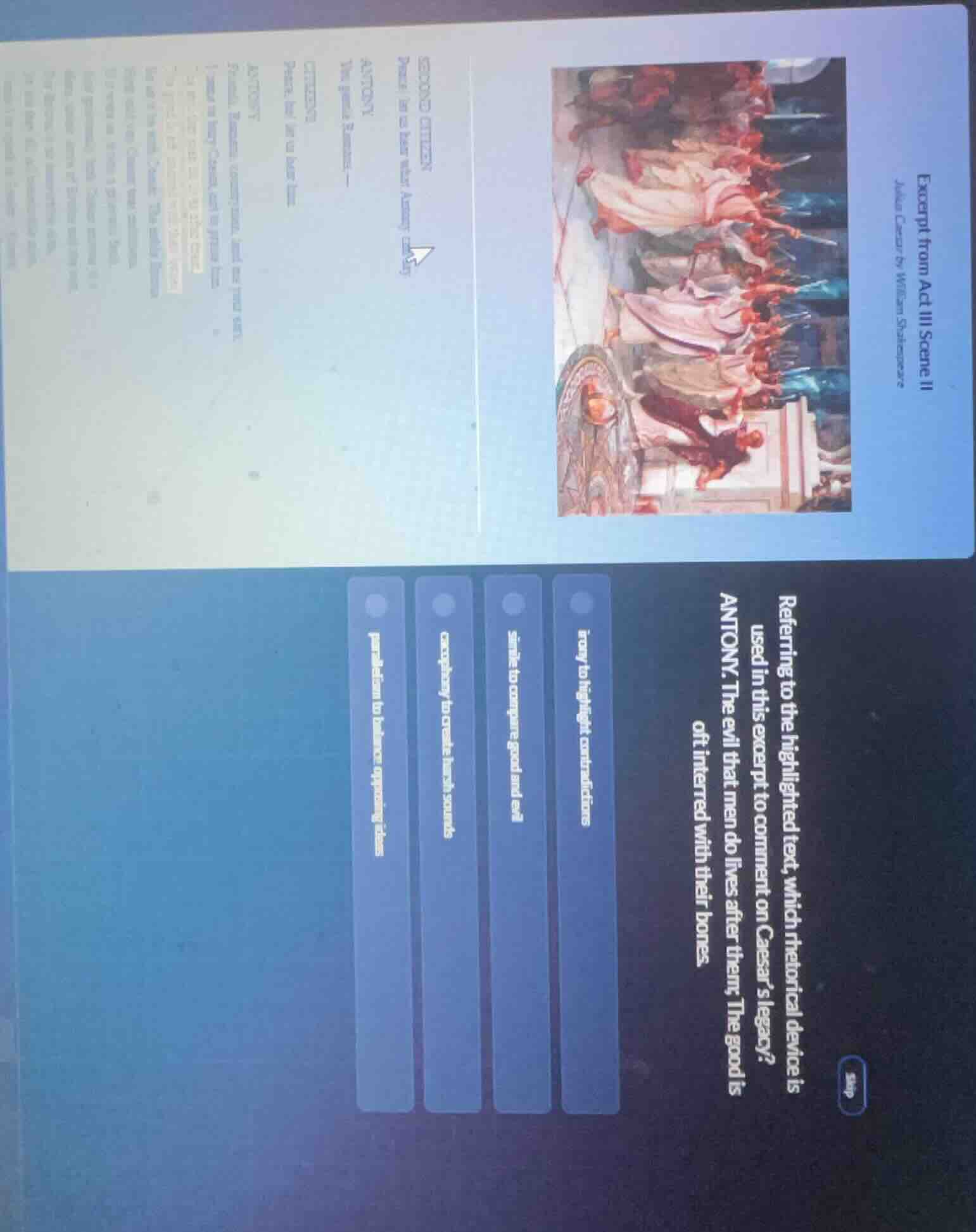 excerpt from act iii scene ii julius caesar by william shakespeare refe…