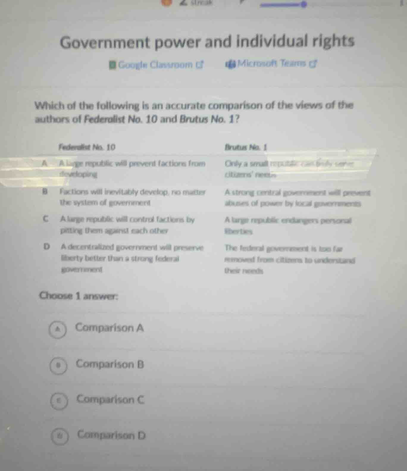 government power and individual rights which of the following is an acc…