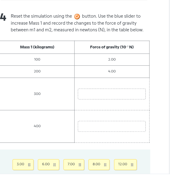 4 reset the simulation using the button. use the blue slider to increas…