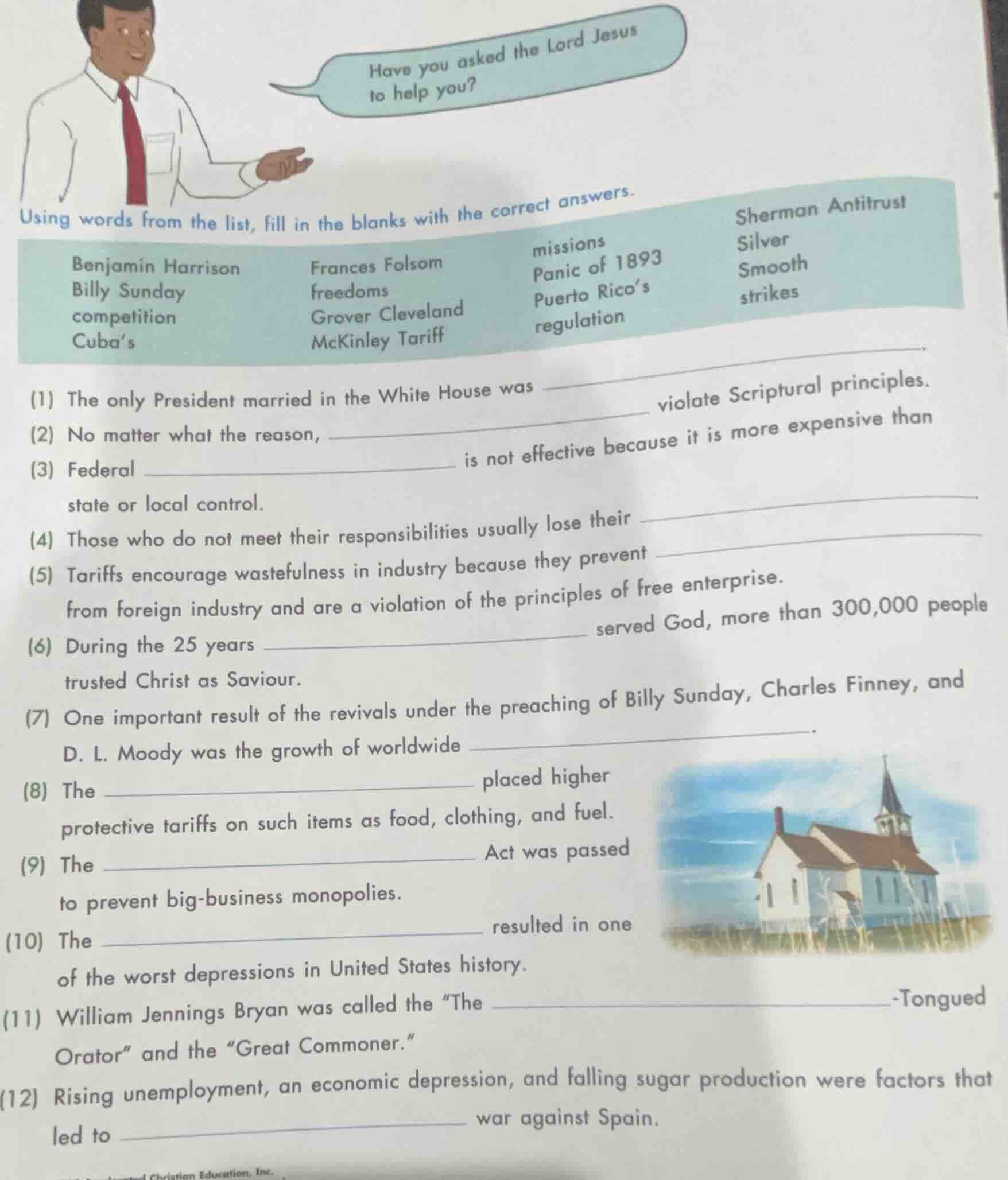 using words from the list, fill in the blanks with the correct answers.…