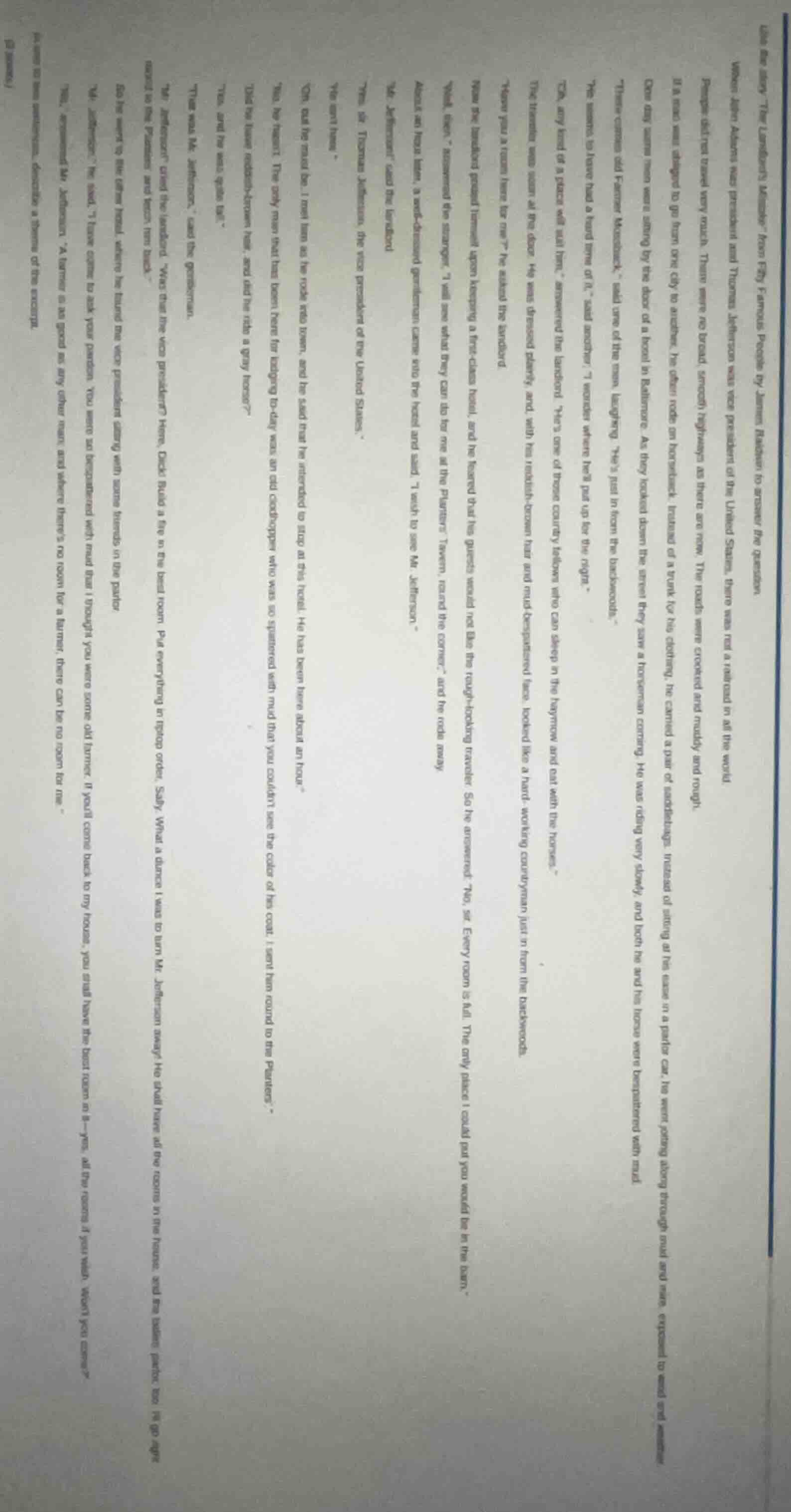 use the story “the landlord’s mistake” from fifty famous people by jame…