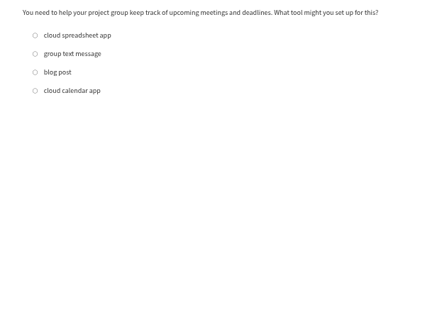 you need to help your project group keep track of upcoming meetings and…