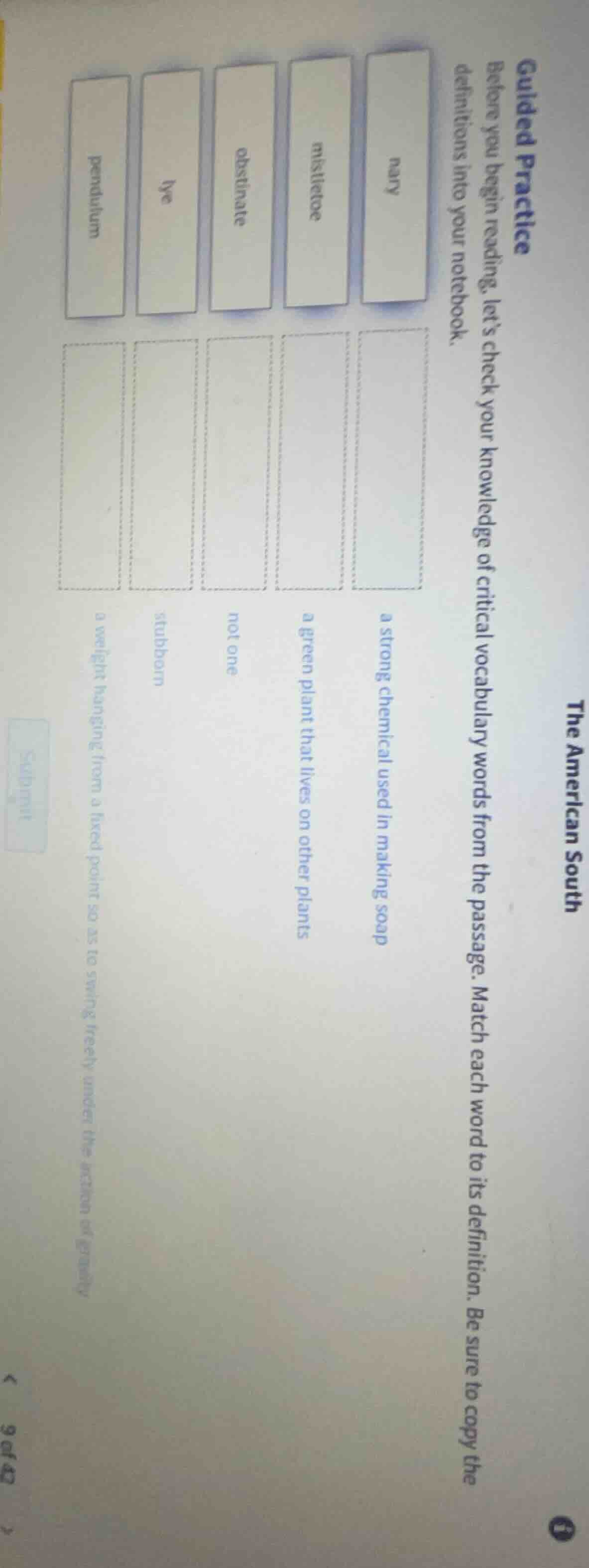 guided practice the american south before you begin reading, lets check…