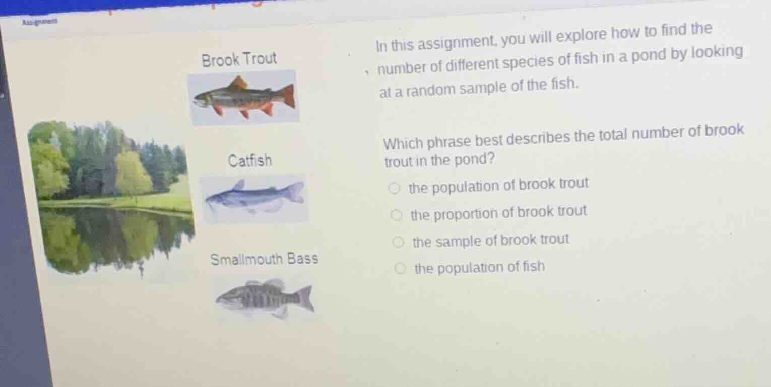 assignment brook trout catfish smallmouth bass in this assignment, you …
