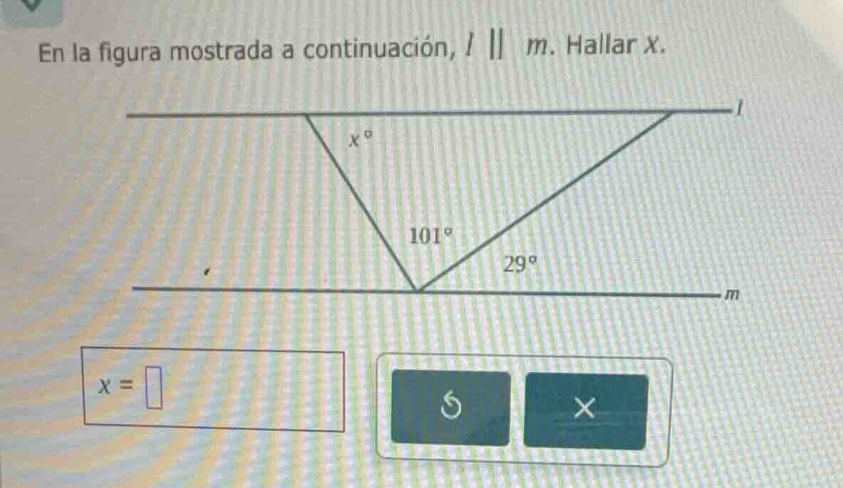 en la figura mostrada a continuación, ( l parallel m ). hallar ( x ). (…