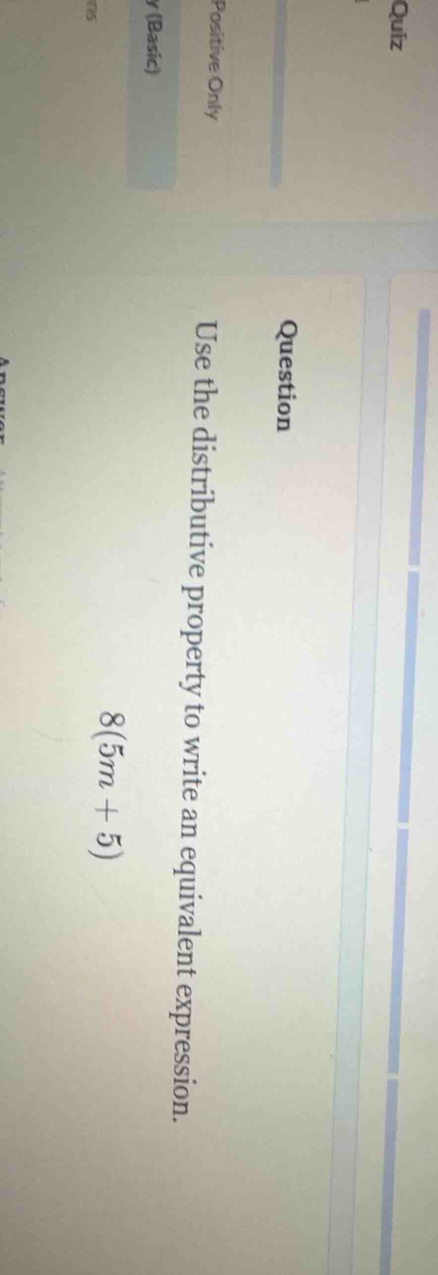 question use the distributive property to write an equivalent expressio…