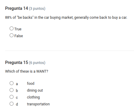 pregunta 14 (3 puntos) 88% of \be backs\ in the car buying market, gene…