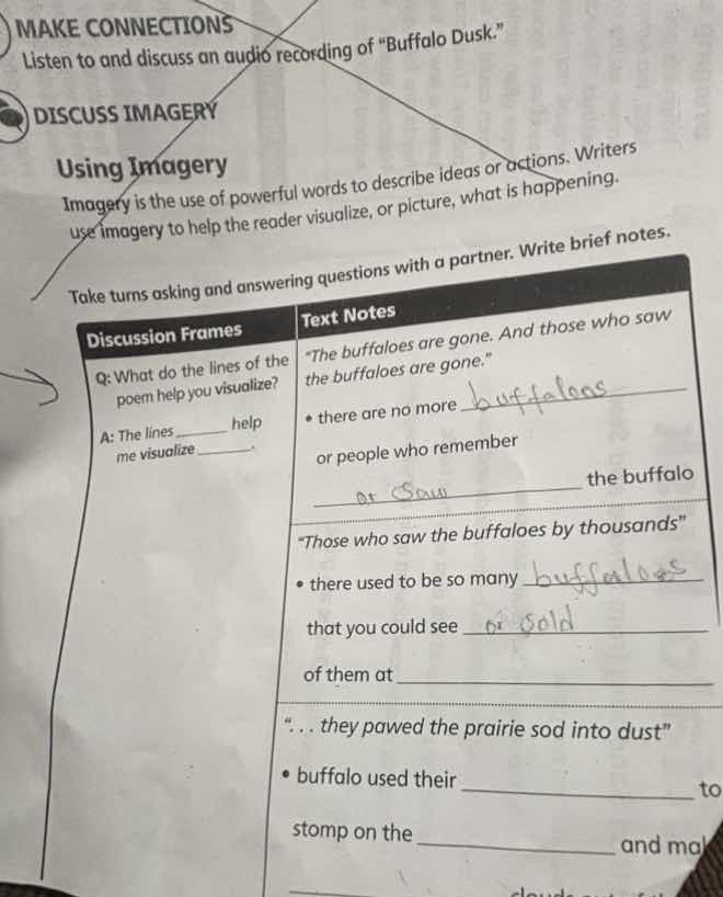 make connections listen to and discuss an audio recording of \buffalo d…