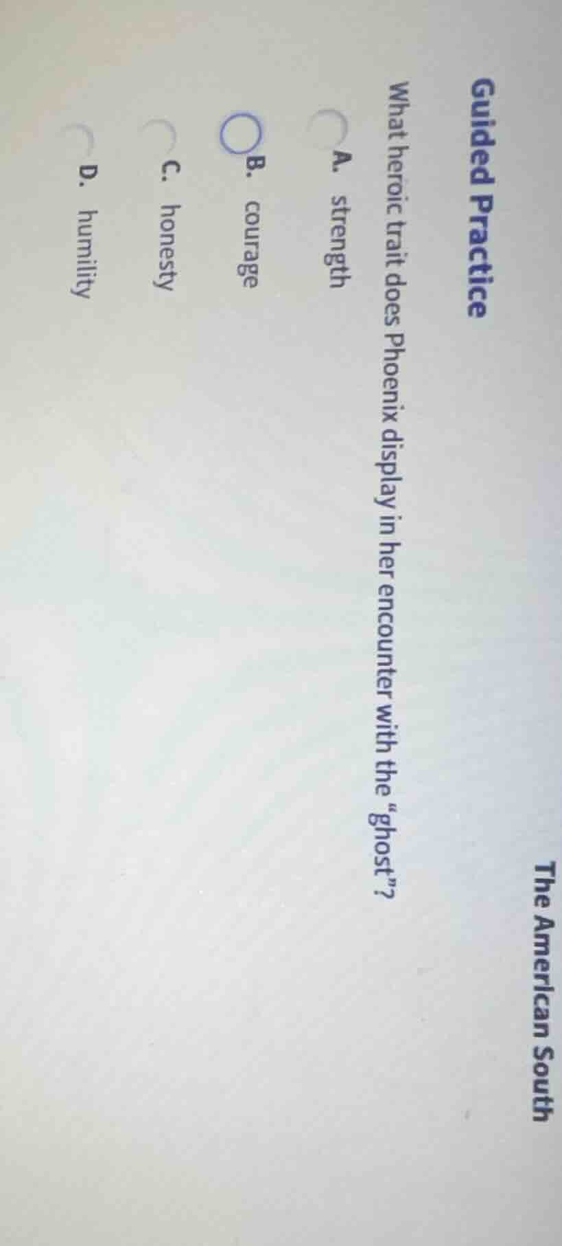 guided practice what heroic trait does phoenix display in her encounter…