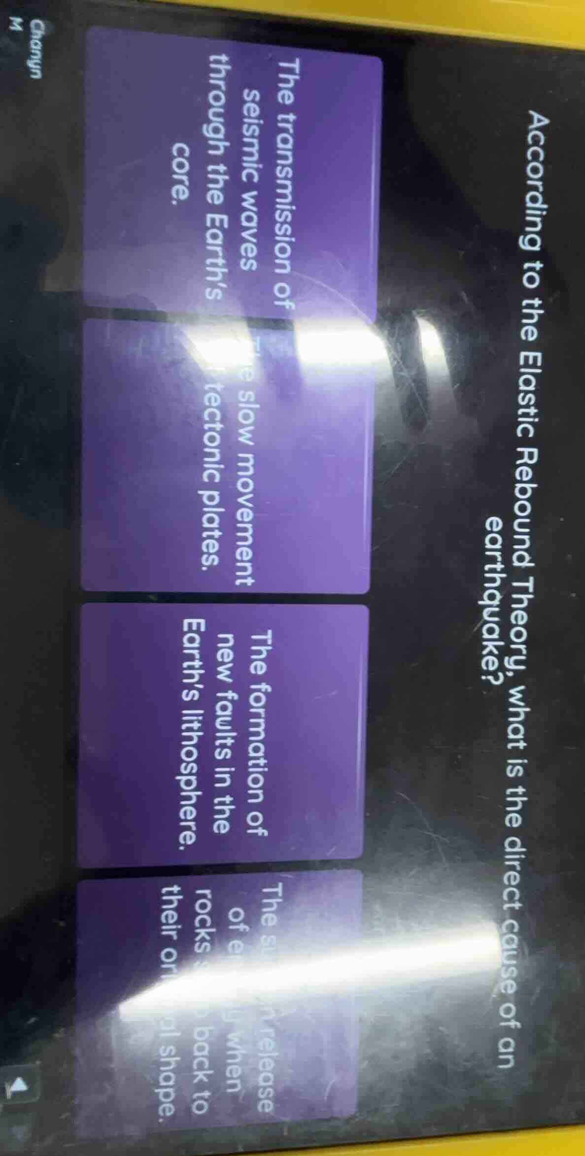 according to the elastic rebound theory, what is the direct cause of an…