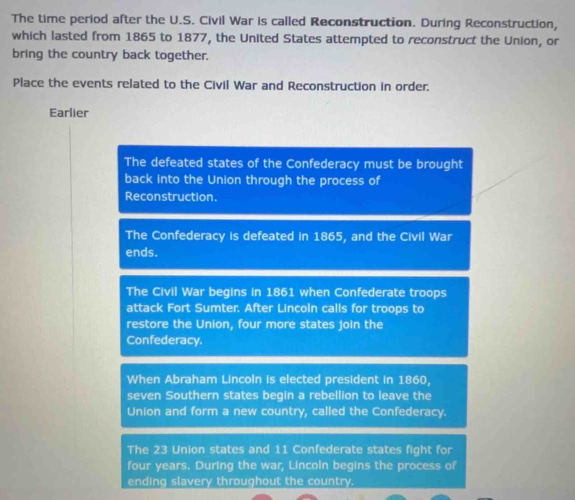 the time period after the u.s. civil war is called reconstruction. duri…