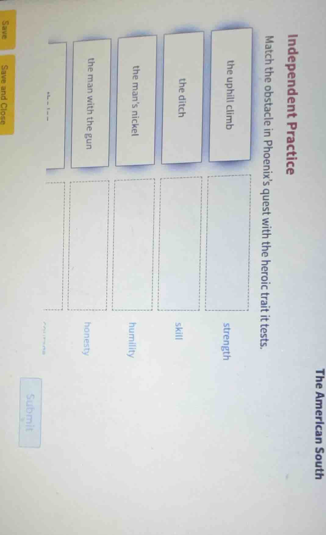 independent practice match the obstacle in phoenix’s quest with the her…