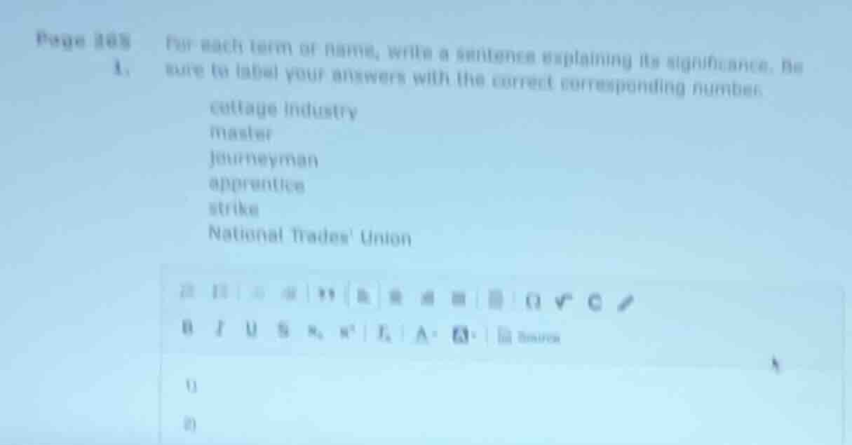 page 185 a. for each term or name, write a sentence explaining its sign…