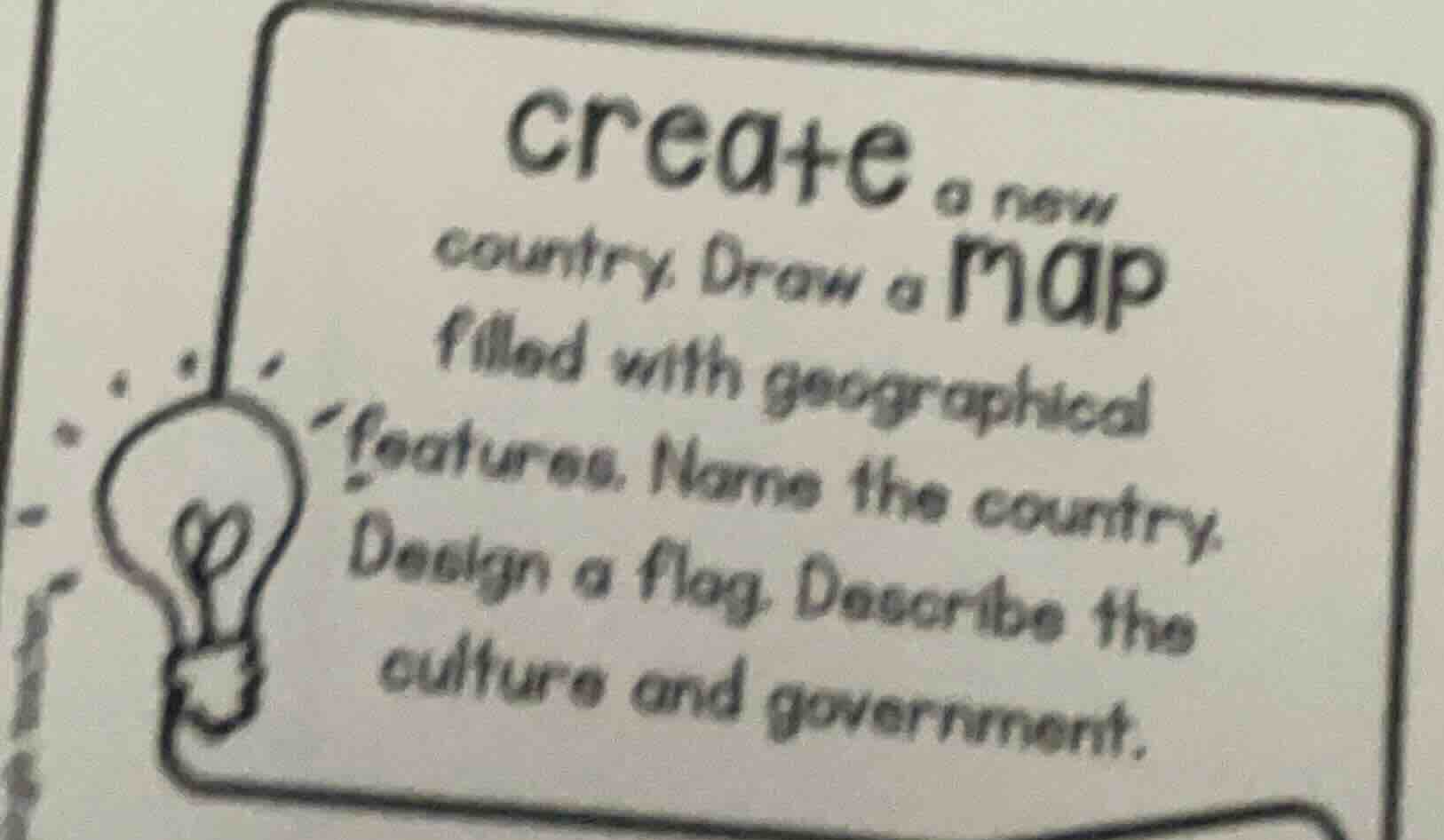 create a new country. draw a map filled with geographical features. nam…