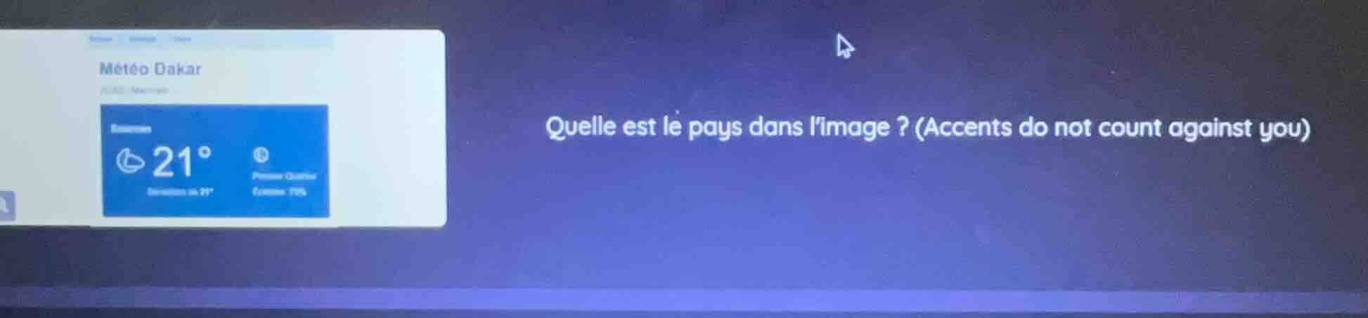 météo dakar quelle est le pays dans limage ? (accents do not count agai…
