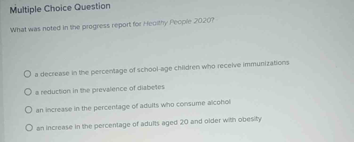 multiple choice question what was noted in the progress report for heal…