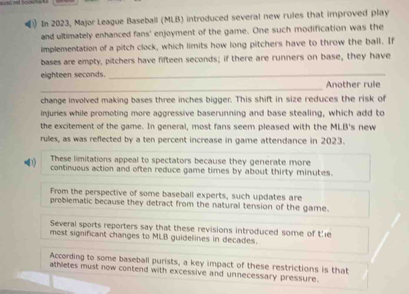 in 2023, major league baseball (mlb) introduced several new rules that …