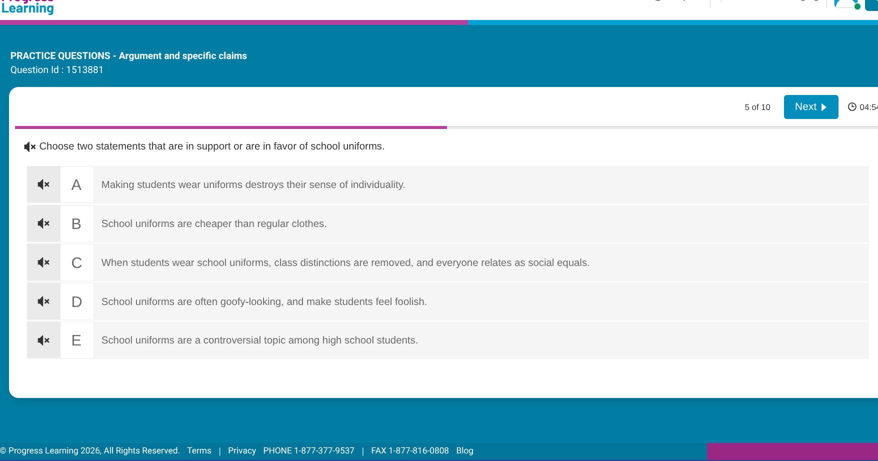 practice questions - argument and specific claims question id : 1513881…
