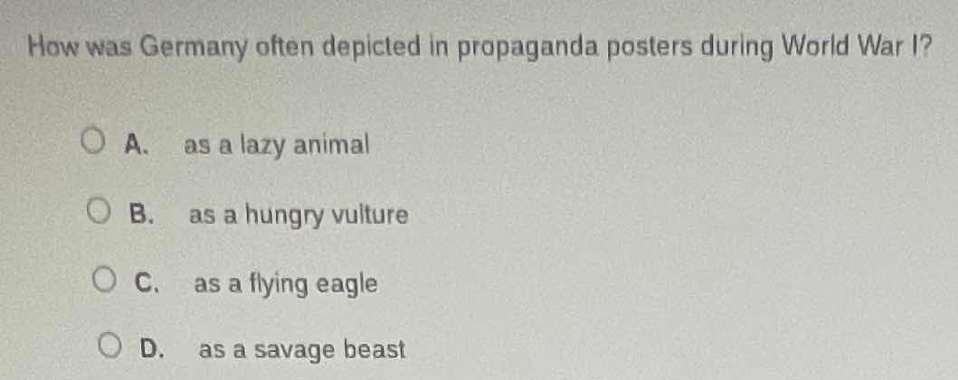 how was germany often depicted in propaganda posters during world war i…