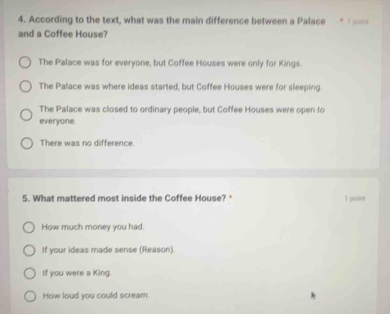 4. according to the text, what was the main difference between a palace…