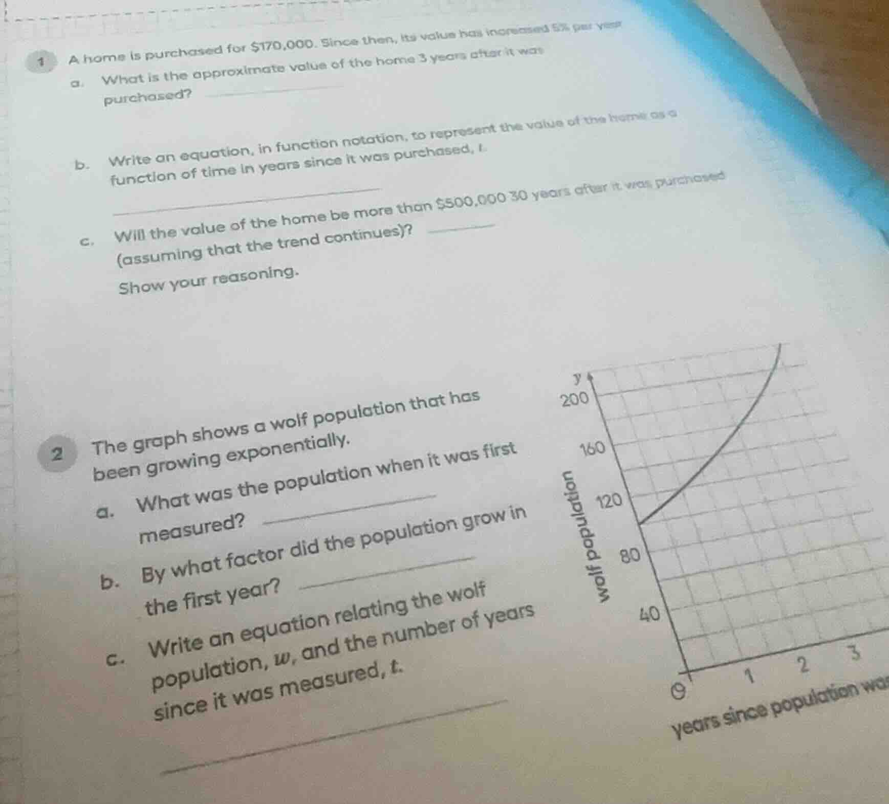 1 a home is purchased for $170,000. since then, its value has increased…
