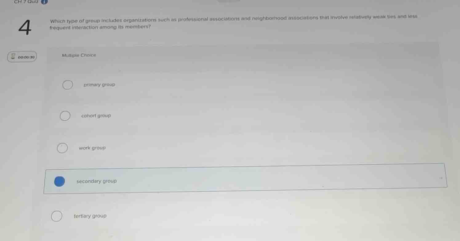 which type of group includes organizations such as professional associa…