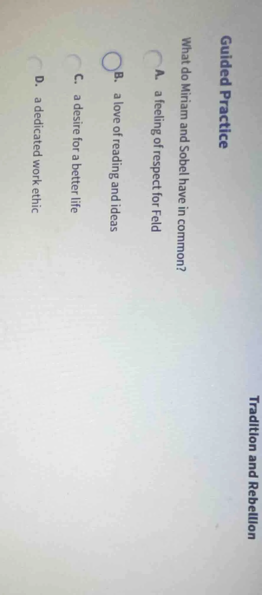 guided practice what do miriam and sobel have in common? a. a feeling o…