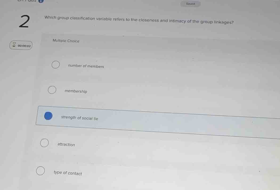 2 which group classification variable refers to the closeness and intim…