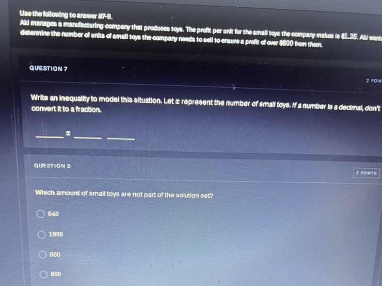 use the following to answer #7-8. ali manages a manufacturing company t…