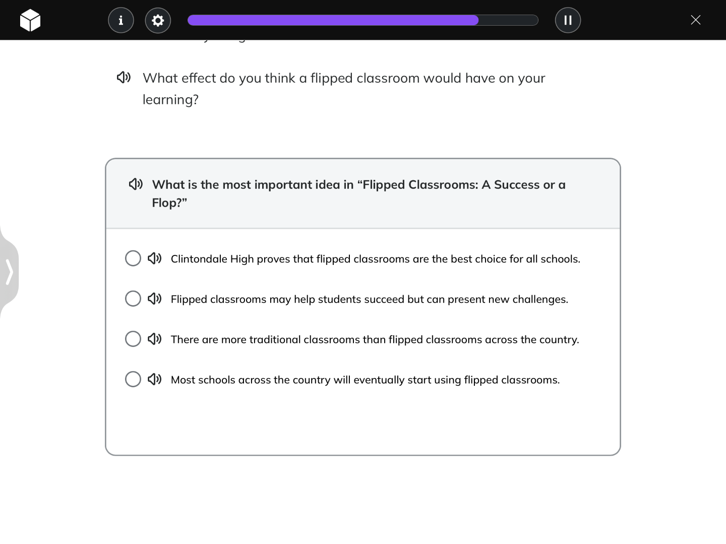 what is the most important idea in “flipped classrooms: a success or a …
