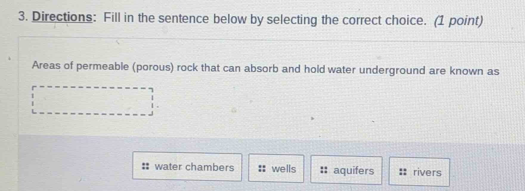 3. directions: fill in the sentence below by selecting the correct choi…