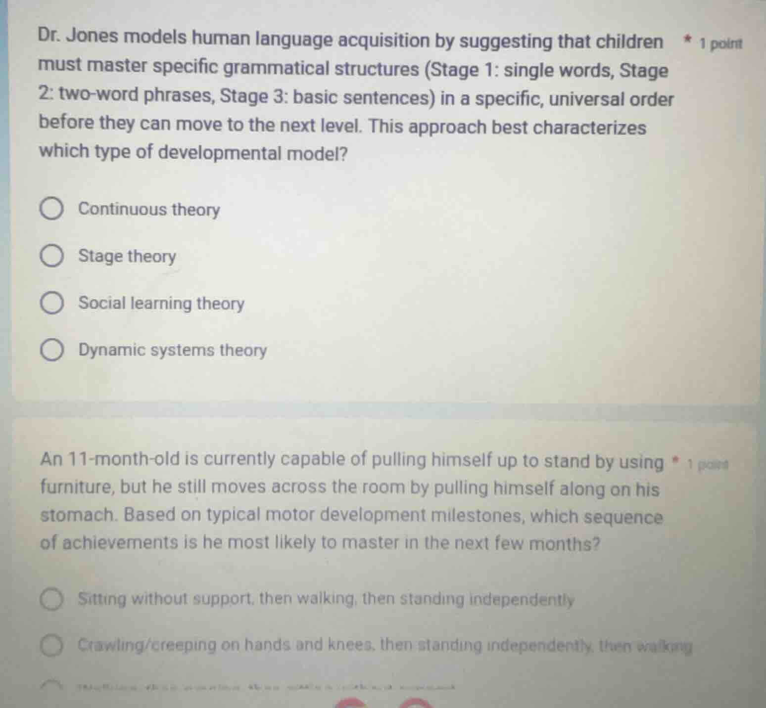dr. jones models human language acquisition by suggesting that children…