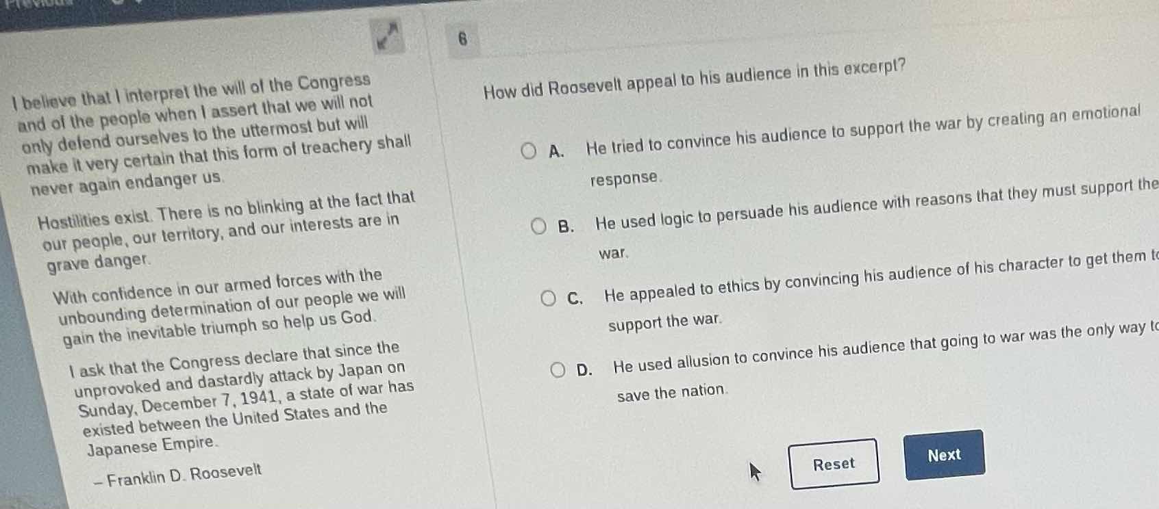 i believe that i interpret the will of the congress and of the people w…