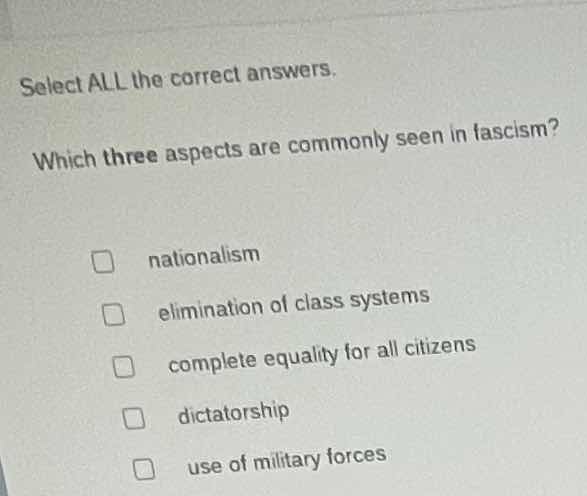 select all the correct answers. which three aspects are commonly seen i…