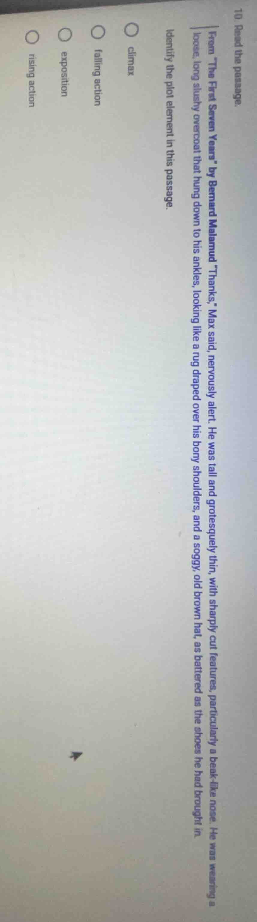10. read the passage. from the first seven years by bernard malamud tha…
