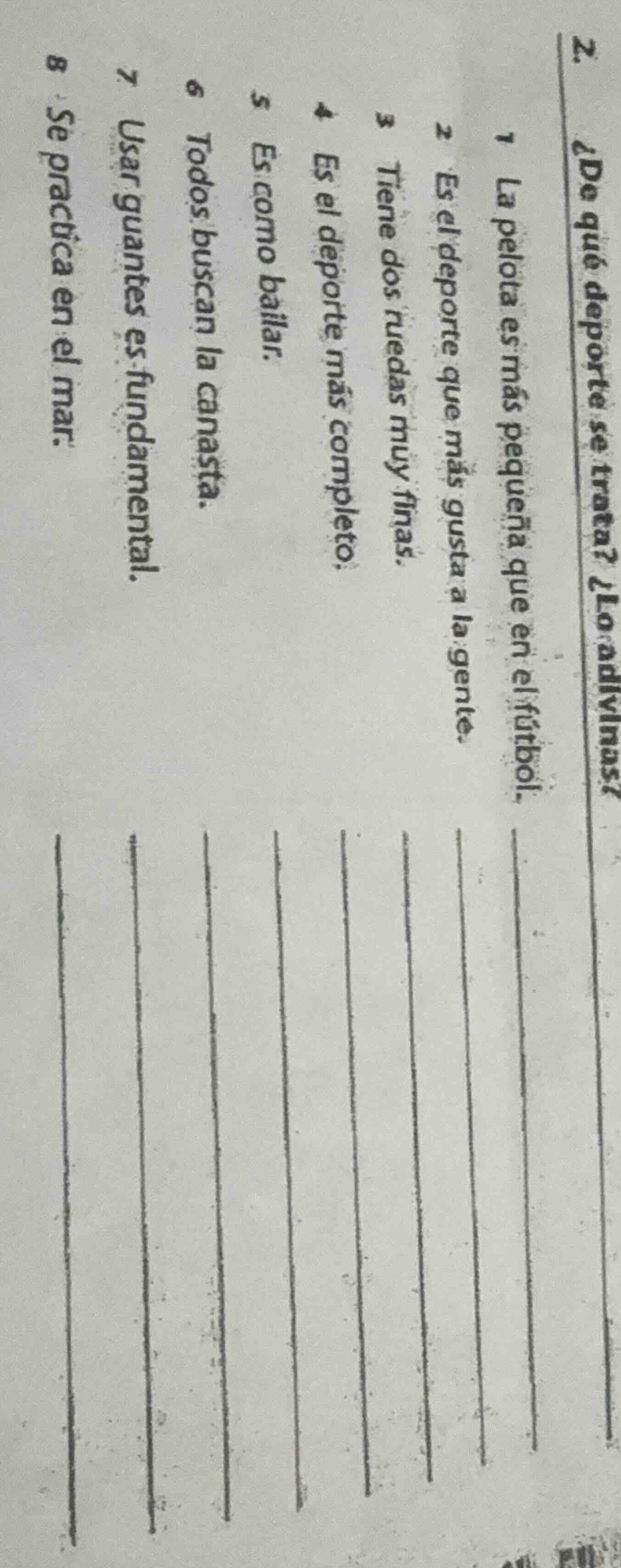 2. ¿de qué deporte se trata? ¿lo adivinas? 1 la pelota es más pequeña q…