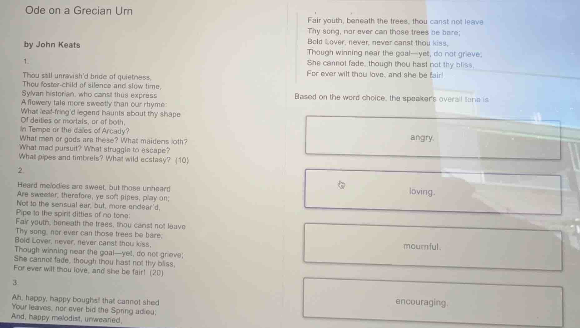 ode on a grecian urn by john keats 1. thou still unravish’d bride of qu…