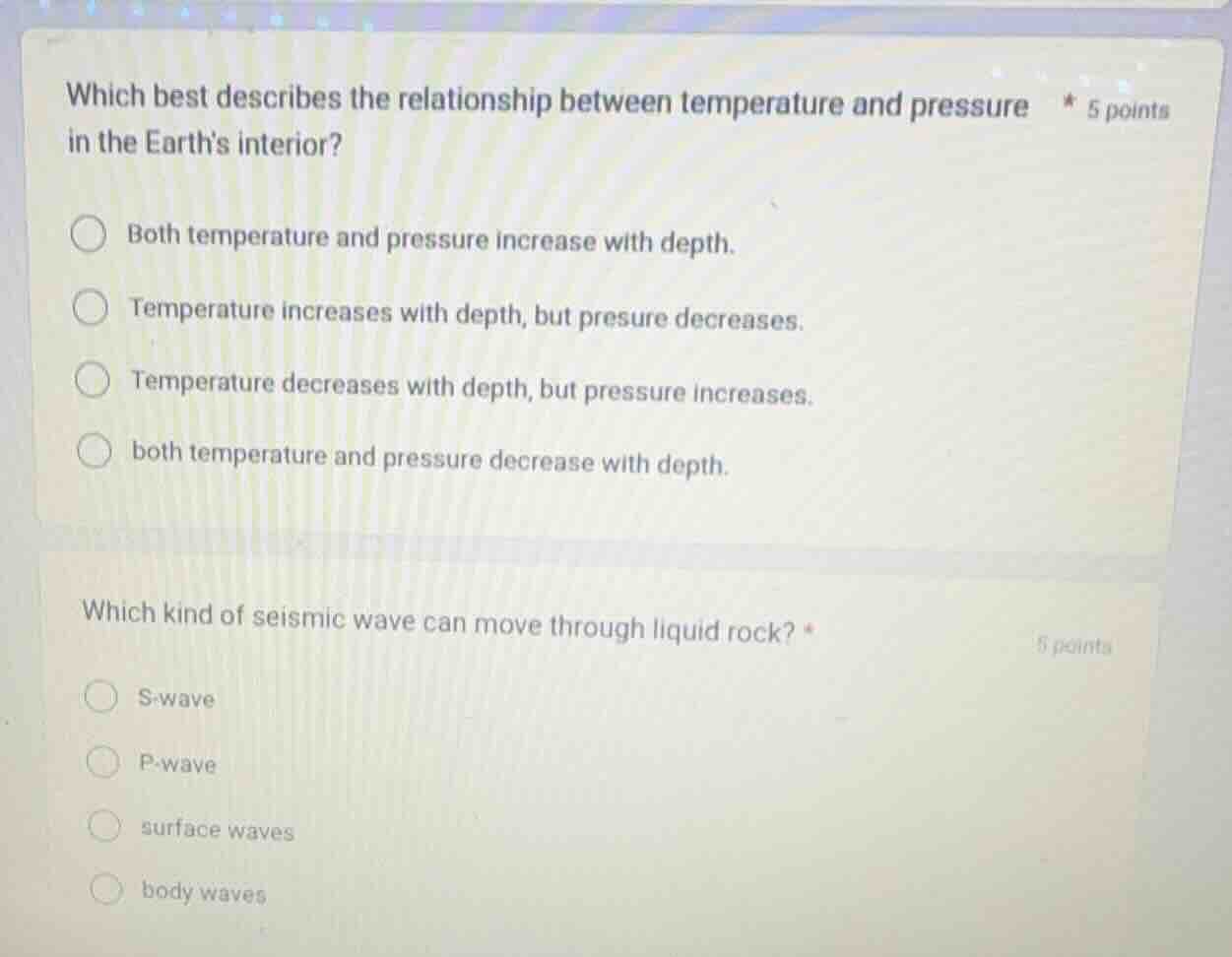 which best describes the relationship between temperature and pressure …