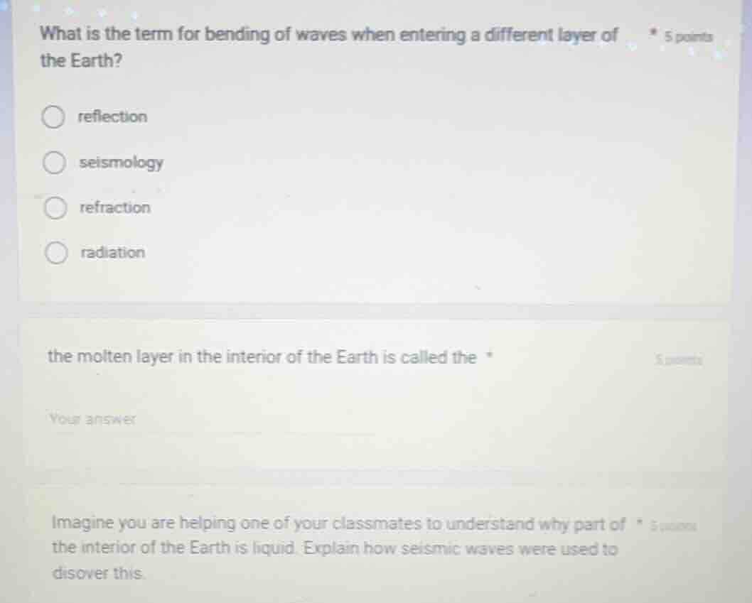 what is the term for bending of waves when entering a different layer o…