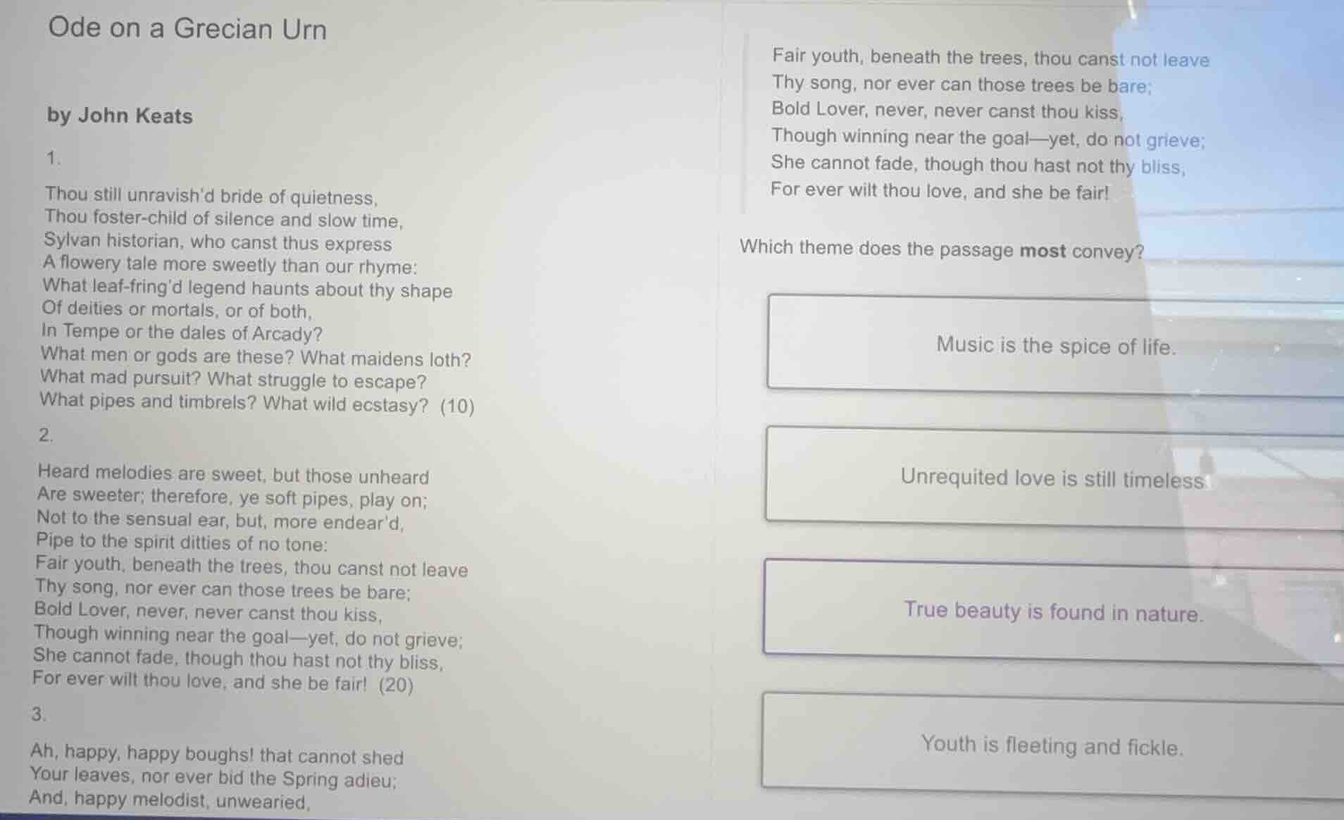 ode on a grecian urn by john keats 1. thou still unravish’d bride of qu…