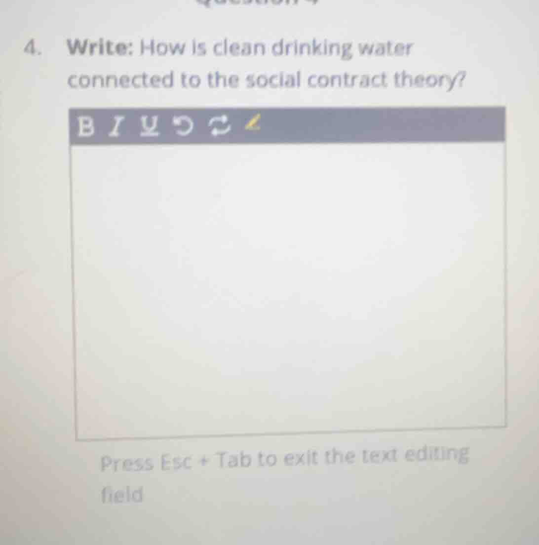 4. write: how is clean drinking water connected to the social contract …