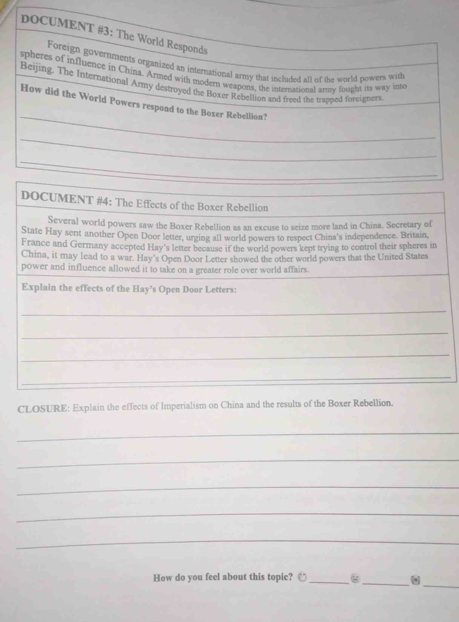 document #3: the world responds foreign governments organized an intern…